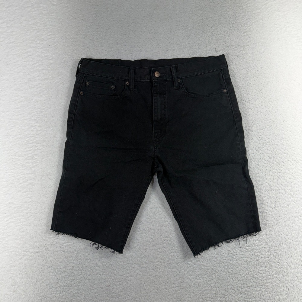 Levi's 522 Jeans Shorts 32 (33x10) Distress Faded Black Denim Jorts Skate